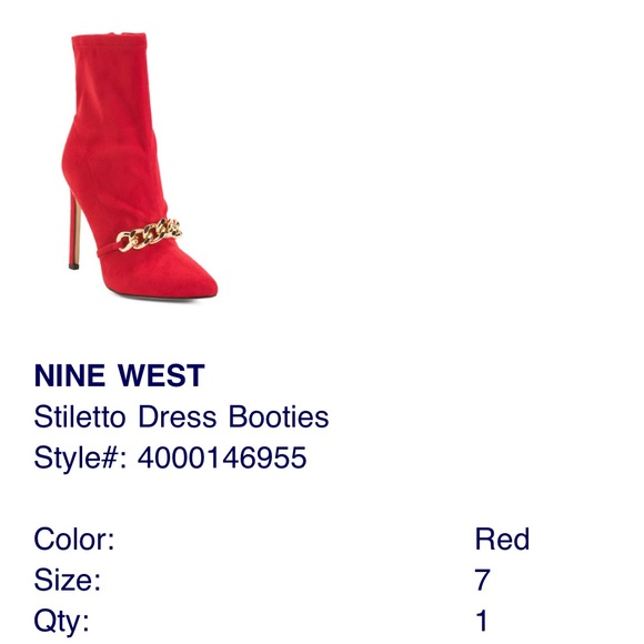 Nine West Shoes - Nine West Red Chain Stiletto Booties